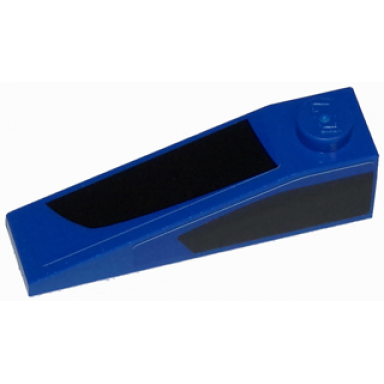 blue slope 18 4 x 1 with black curved thick stripe on top and side pattern model right side stickers - set 75871