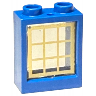 window 1 x 2 x 2 flat front with trans-clear glass with gold lattice pattern 60592 60601pb045