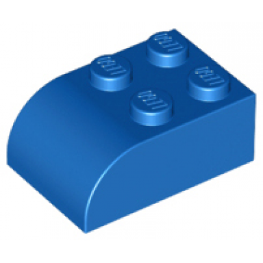 blue slope curved 3 x 2 with 4 studs