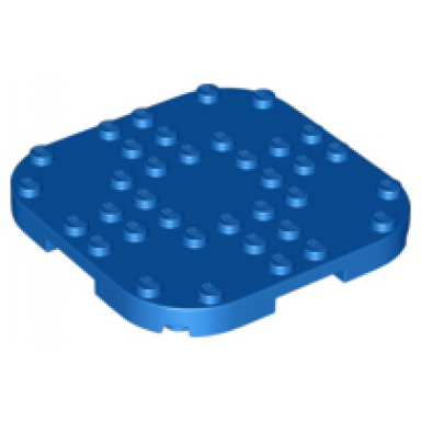 blue plate modified 8 x 8 with rounded corners and 4 feet