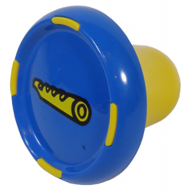 blue music builder sound plug with flute pattern