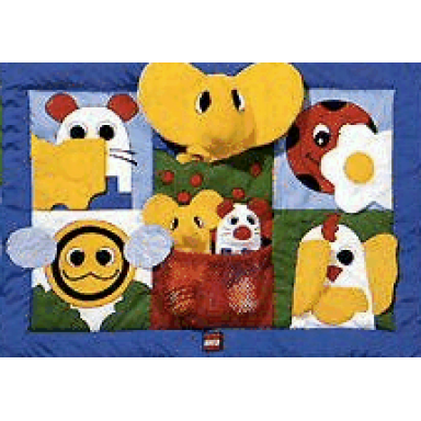 blue primo cloth playmat with pockets and elephant
