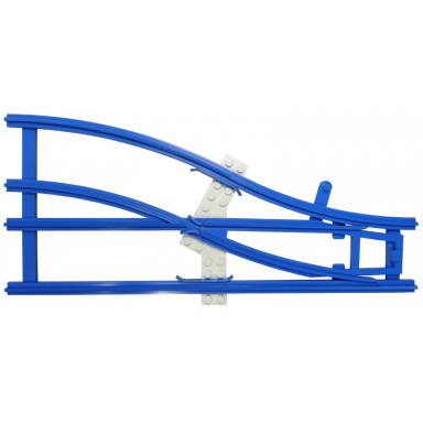 blue train track 4.5v switch point right with white ties
