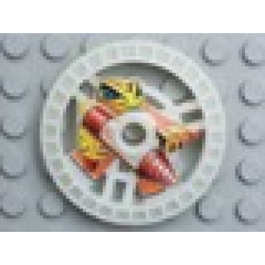 glow in dark opaque technic disk 5 x 5 - roborider talisman wheel driller mold with robot pattern