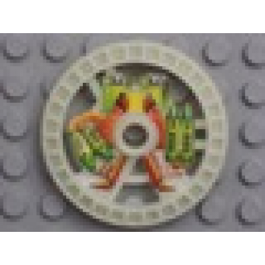 glow in dark opaque technic disk 5 x 5 - roborider talisman wheel toxic mold with robot pattern