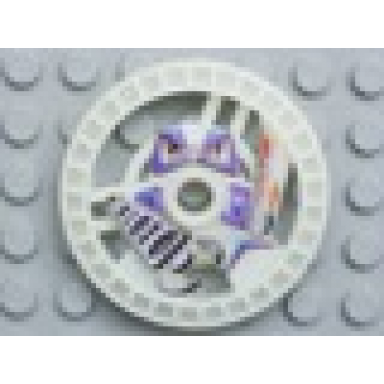 glow in dark opaque technic disk 5 x 5 - roborider talisman wheel grab mold with robot pattern