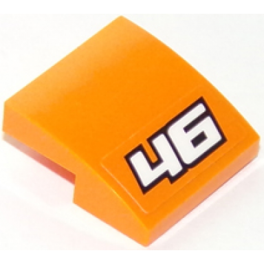 orange slope curved 2 x 2 x 2 3 with white 46 with black outline on orange background pattern sticker - set 60146
