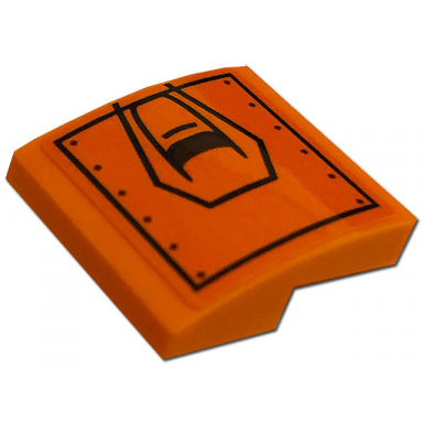 orange slope curved 2 x 2 x 2 3 with hull plate black lines rivets and dark brown air intake pattern model right side sticker - set 76193