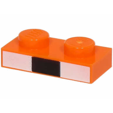 plate 1 x 2 with white and black rectangles pattern minecraft baby fox nose