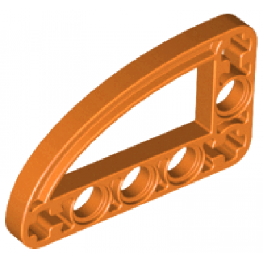 orange technic liftarm modified l-shape quarter ellipse thin 3 x 5