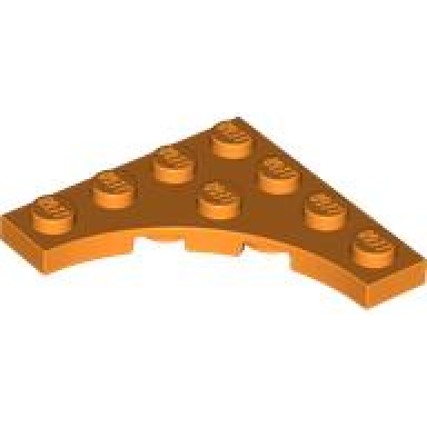 orange plate modified 4 x 4 with 3 x 3 curved cutout