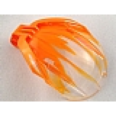 orange bionicle bohrok windscreen 4 x 5 x 7 with marbled trans-clear pattern