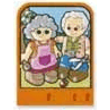 story builder happy home card with grandma and grandpa pattern