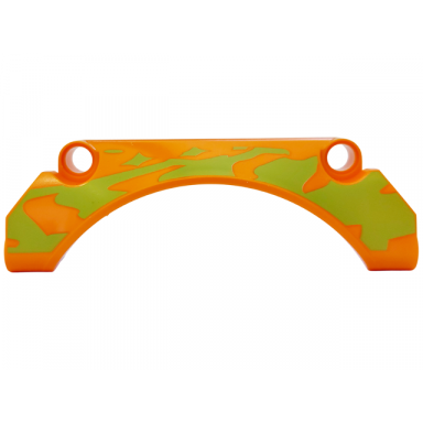 orange technic panel car mudguard arched 9 x 2 x 3 straight top with lime animal print pattern model left side