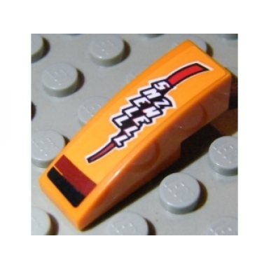 orange slope curved 3 x 1 with smell zwell pattern sticker - set 8304
