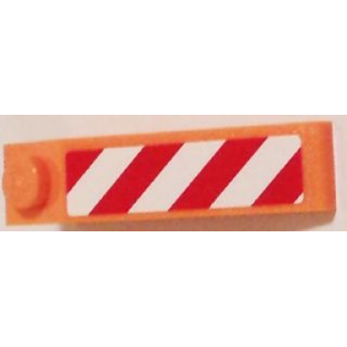 orange slope 18 4 x 1 with red and white danger stripes pattern model right side sticker - set 60083