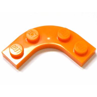 orange plate round corner 3 x 3 with 2 x 2 curved cutout