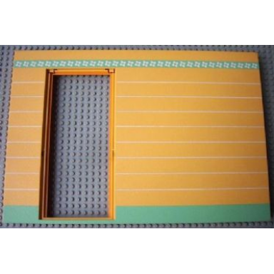 orange scala wall vertical grooved 40 x 2 x 22 2 3 with door with orange and green stripes pattern