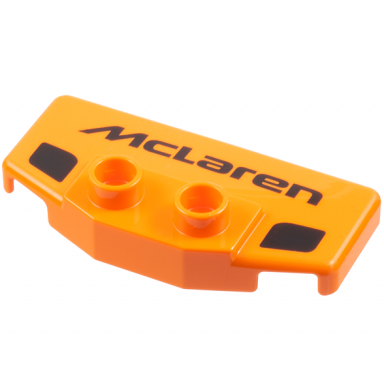 orange duplo rear spoiler wing with black mclaren and 2 markings pattern
