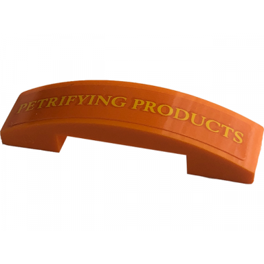 orange slope curved 4 x 1 x 2 3 double with yellow petrifying products pattern sticker - set 76422