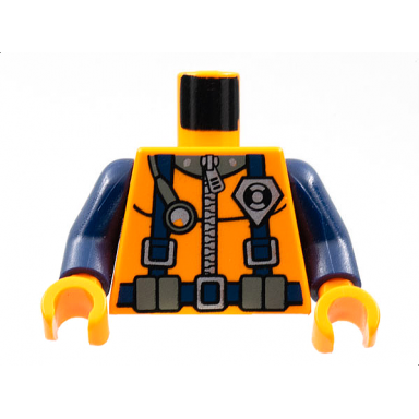 orange torso rescue coast guard logo pattern dark blue arms orange hands