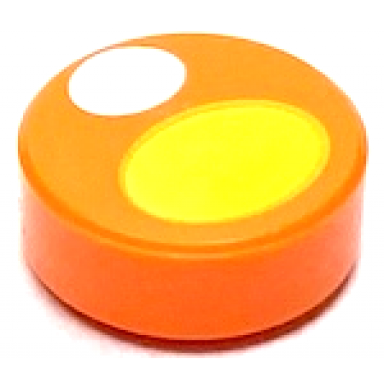 orange tile round 1 x 1 with white and yellow ovals pattern dungeons dragons mimic eye