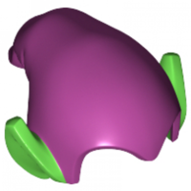 magenta minifigure headgear hat elf drooping with molded bright green pointed ears pattern