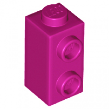 magenta brick modified 1 x 1 x 1 2 3 with studs on side