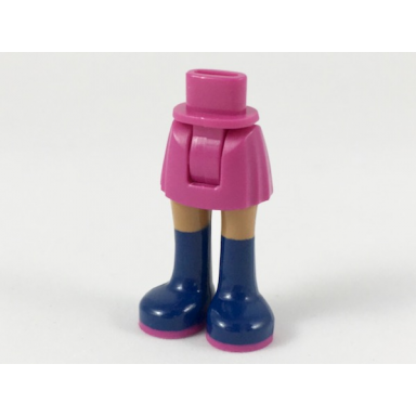 magenta mini doll hips and skirt medium nougat legs and long dark blue boots with magenta soles pattern - thick hinge