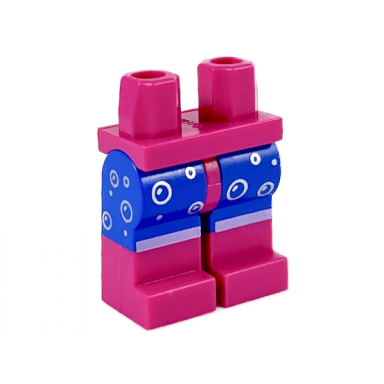 magenta hips and blue legs with magenta boots silver bubbles pattern
