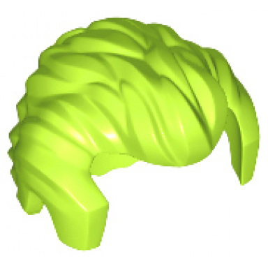 lime minifigure hair short swept back with sideburns and widows peak