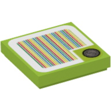 lime tile 2 x 2 with super mario scanner code red coin block square corner pattern sticker - set 71382
