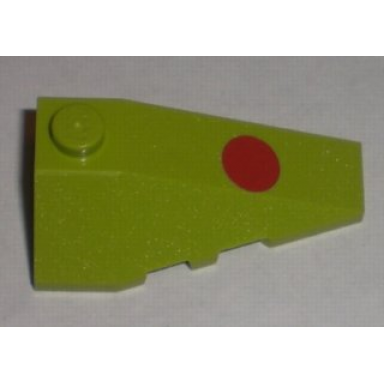 lime wedge 4 x 2 triple right with red dot pattern sticker - set 7592
