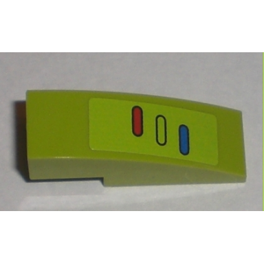 lime slope curved 3 x 1 with red lime and blue ovals pattern sticker - set 7592