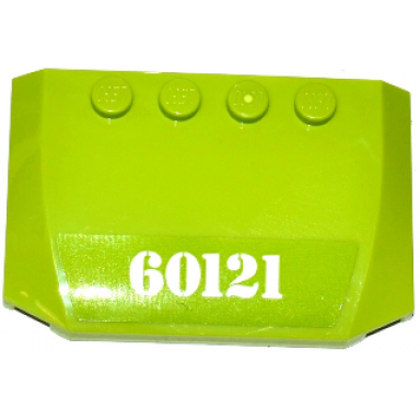lime wedge 4 x 6 x 2 3 triple curved with white 60121 pattern sticker - set 60121