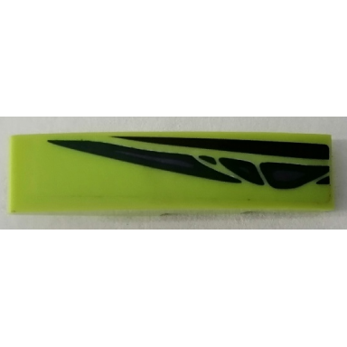 lime slope curved 4 x 1 with black line dark green and dark purple scales pattern model left side sticker - set 9456