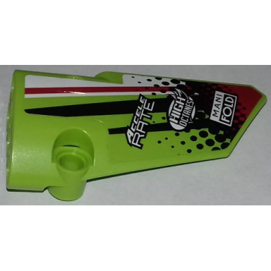 lime technic panel fairing 4 small smooth long side b with sponsorship logos and black read and white styling pattern sticker - set 42065