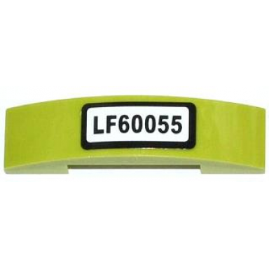 lime slope curved 4 x 1 x 2 3 double with lf60055 pattern sticker - set 60055