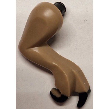 dark tan dinosaur leg small front tyrannosaurus rex right with molded black pin and printed black claws pattern