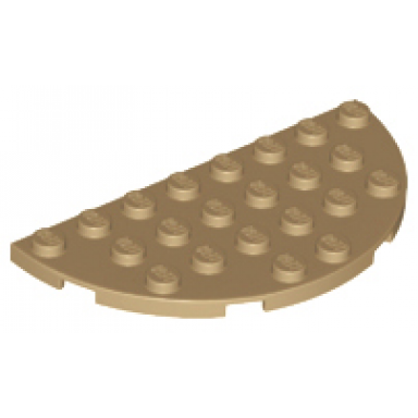 dark tan plate round half 4 x 8