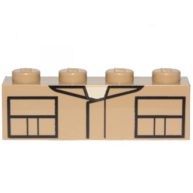 dark tan brick 1 x 4 with jacket and two pockets pattern sw luke skywalker