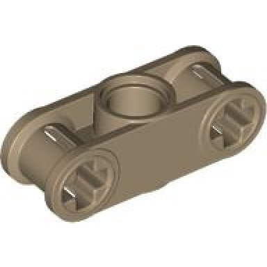 dark tan technic axle and pin connector perpendicular 3l with center pin hole