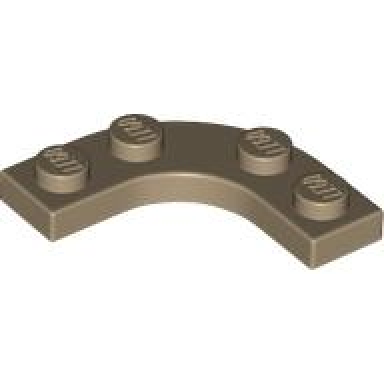 dark tan plate round corner 3 x 3 with 2 x 2 curved cutout