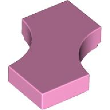 bright pink tile modified 2 x 2 with 2 1 x 1 curved cutouts double arrow