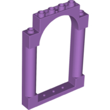 medium lavender door frame 1 x 6 x 7 arched with notches and rounded pillars