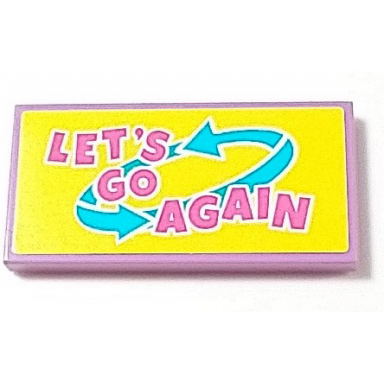medium lavender tile 2 x 4 with lets go again and medium azure arrows pattern sticker - set 41456