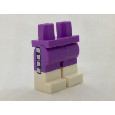 medium lavender hips and legs with white boots and 4 white squares on sides pattern