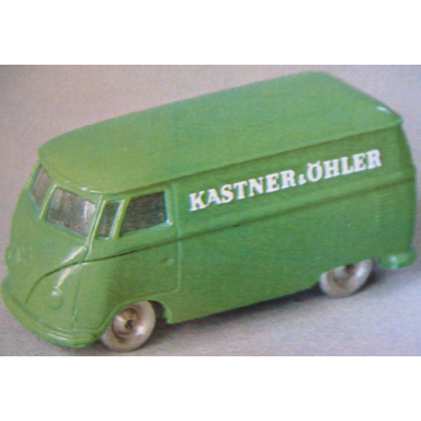 green ho scale vw van with green base and kastner öhler pattern