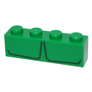 green brick 1 x 4 with 2 dark green stripes pattern brickheadz the hulk chest