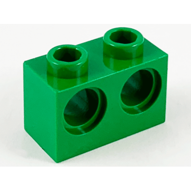 green technic brick 1 x 2 with holes
